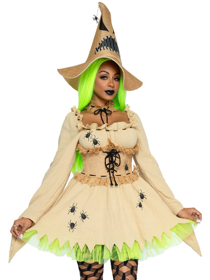 Bugged Out Baddie Costume - 3 Piece Halloween Outfit with Dress Choker Hat