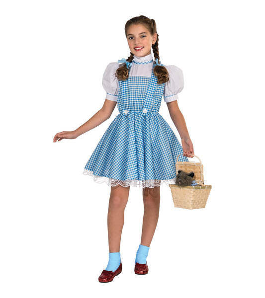 Girls Dorothy Costume Wizard of Oz - Blue Gingham Dress with Hair Bows