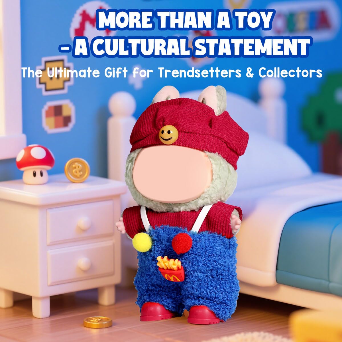 3 Piece Doll Clothes Set for 17cm Dolls - Handmade Crochet Outfit with Hat