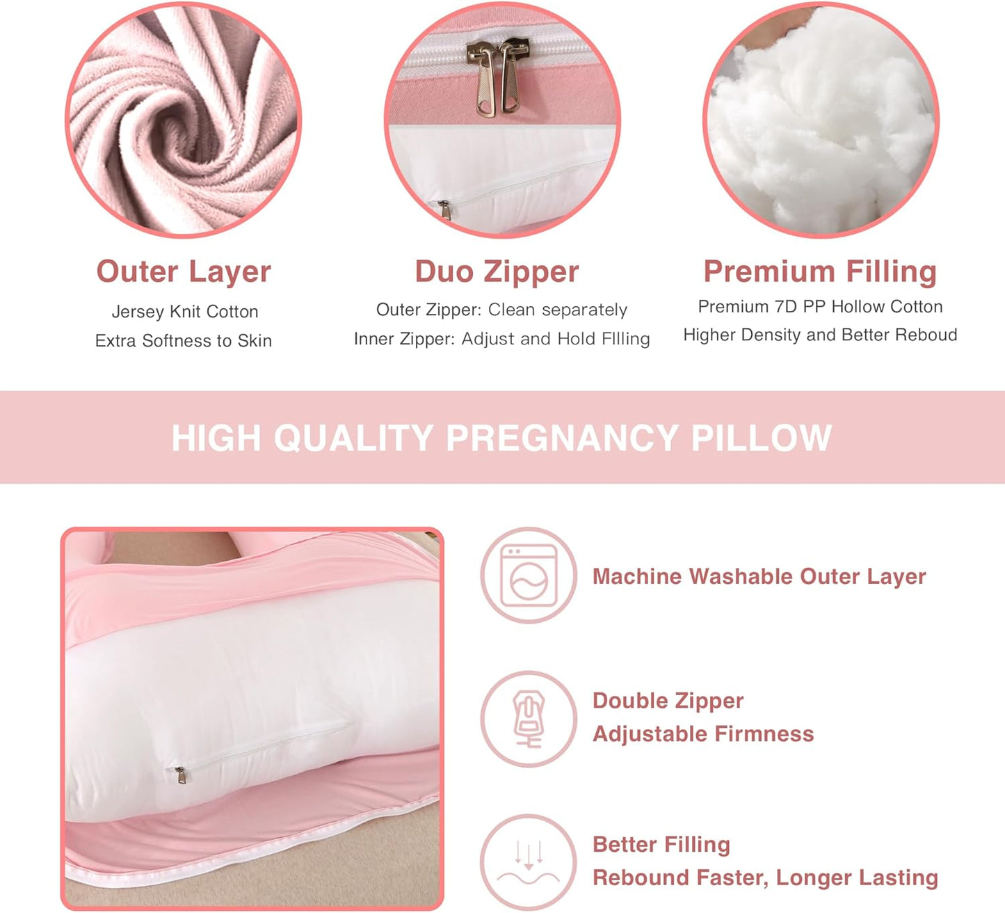 Full Body Pregnancy Pillow 57 Inch Maternity Support Pillow