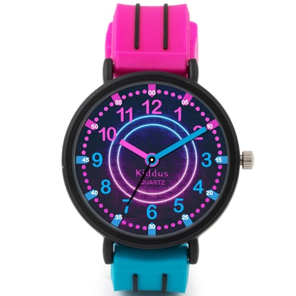 Kids Time Teacher Watch - Educational Analog Watch with Japanese Quartz Movement Ages 5-12