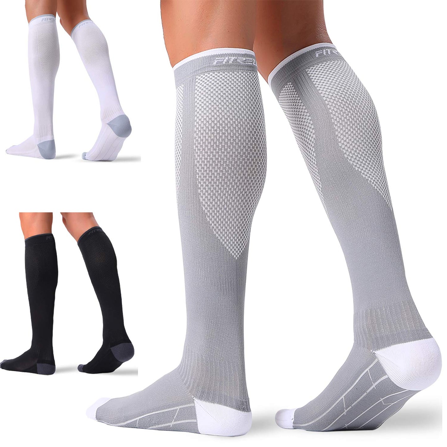 Compression Socks 20-30mmHg 3 Pairs Women Men Circulation Support