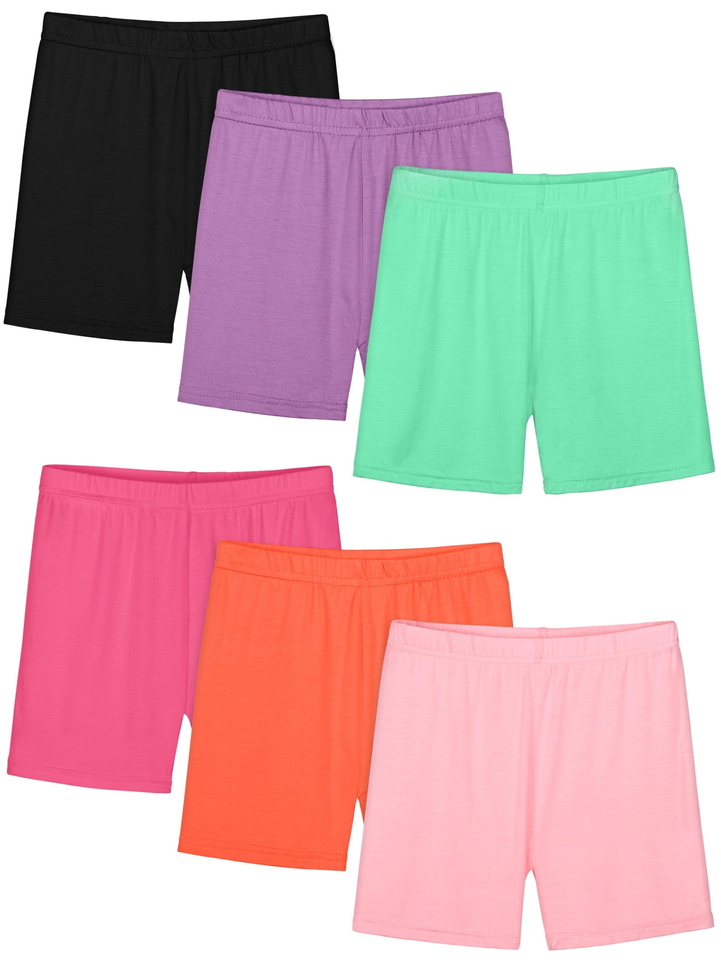 Girls Bike Shorts 6-Pack Under Dress Safety Shorts for Kids Toddlers