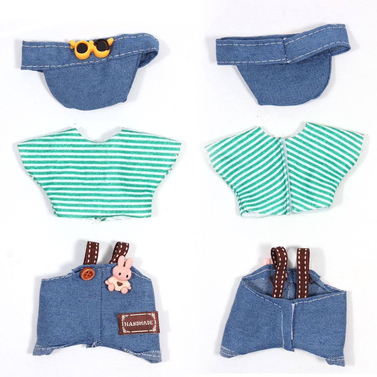 3 Piece Doll Clothes Set for 17cm Dolls - Handmade Crochet Outfit with Hat