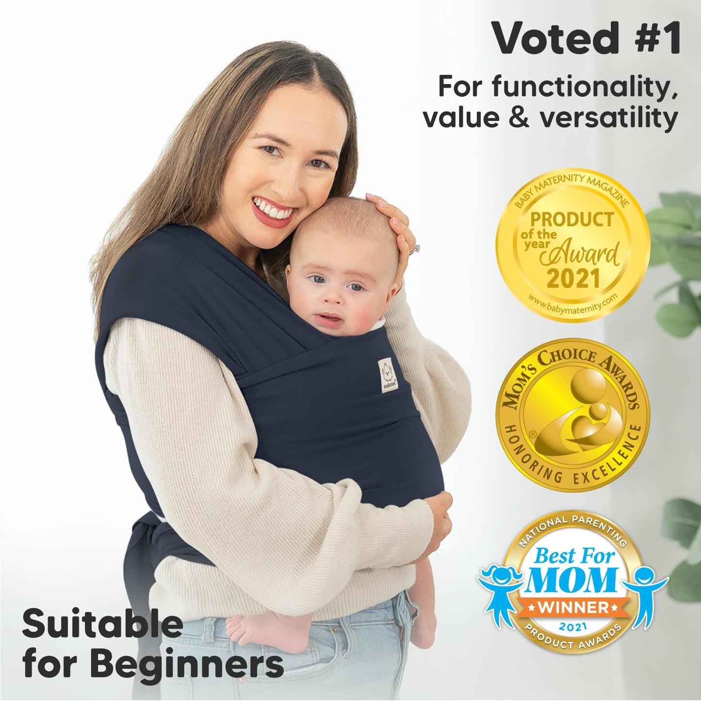 Baby Wrap Carrier Newborn to Toddler Hands-Free Infant Sling