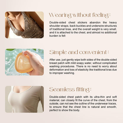 Reusable Silicone Bra Inserts - Double Sided Adhesive Push Up Pads for Bikini & Sports Bra