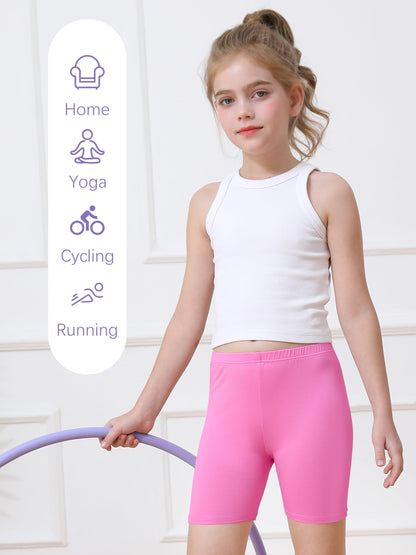Girls Bike Shorts 6-Pack Under Dress Safety Shorts for Kids Toddlers