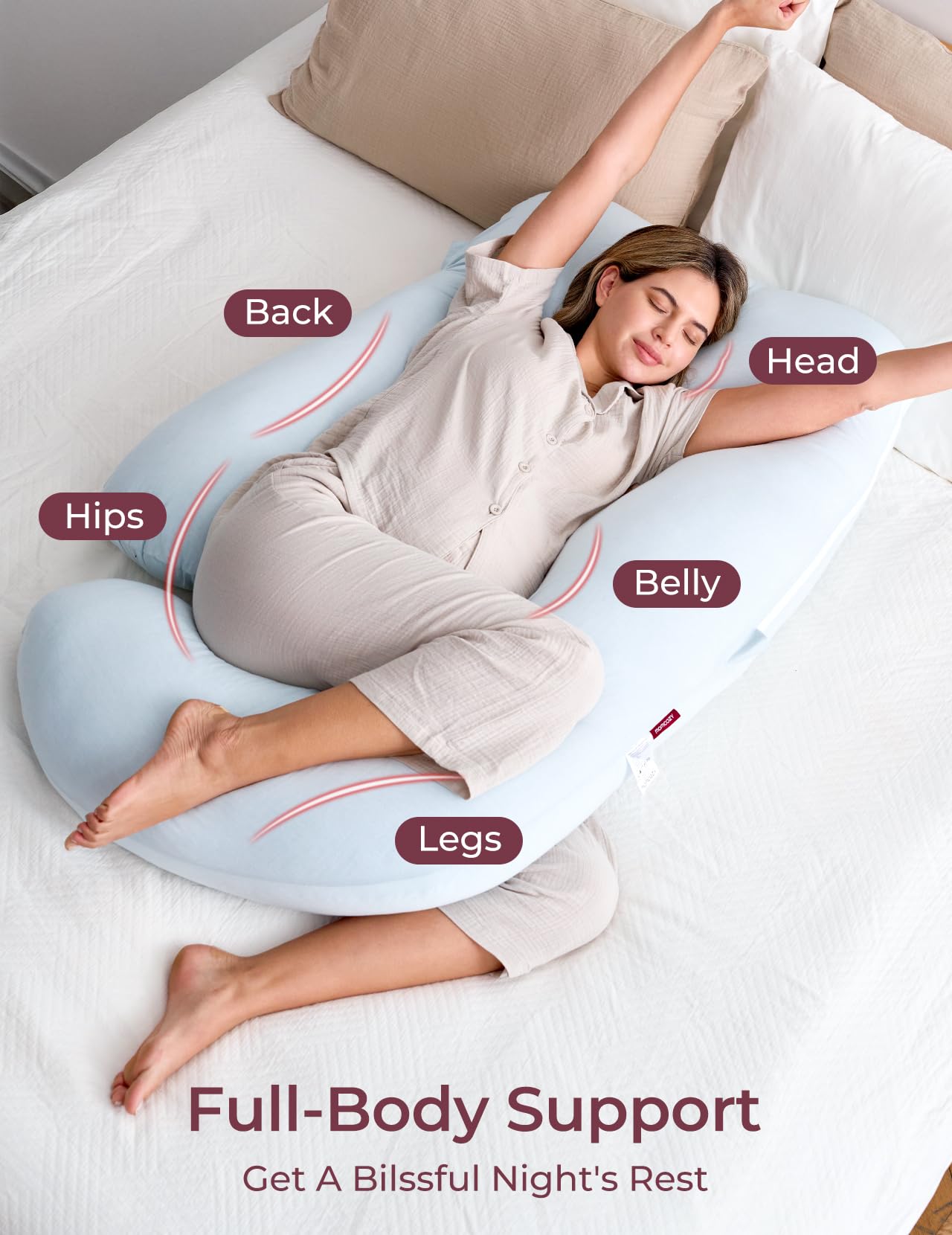 U-Shaped Full Body Pregnancy Pillow 57 Inch Maternity Support Pillow