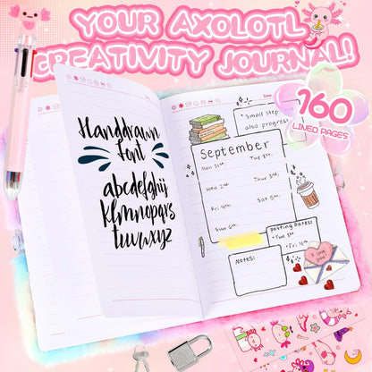 Girls Heart Diary with Lock and Keys - Cute Plush Secret Journal Notebook Gift Ages 6-8