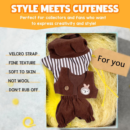 3 Piece Doll Clothes Set for 17cm Dolls - Handmade Crochet Outfit with Hat