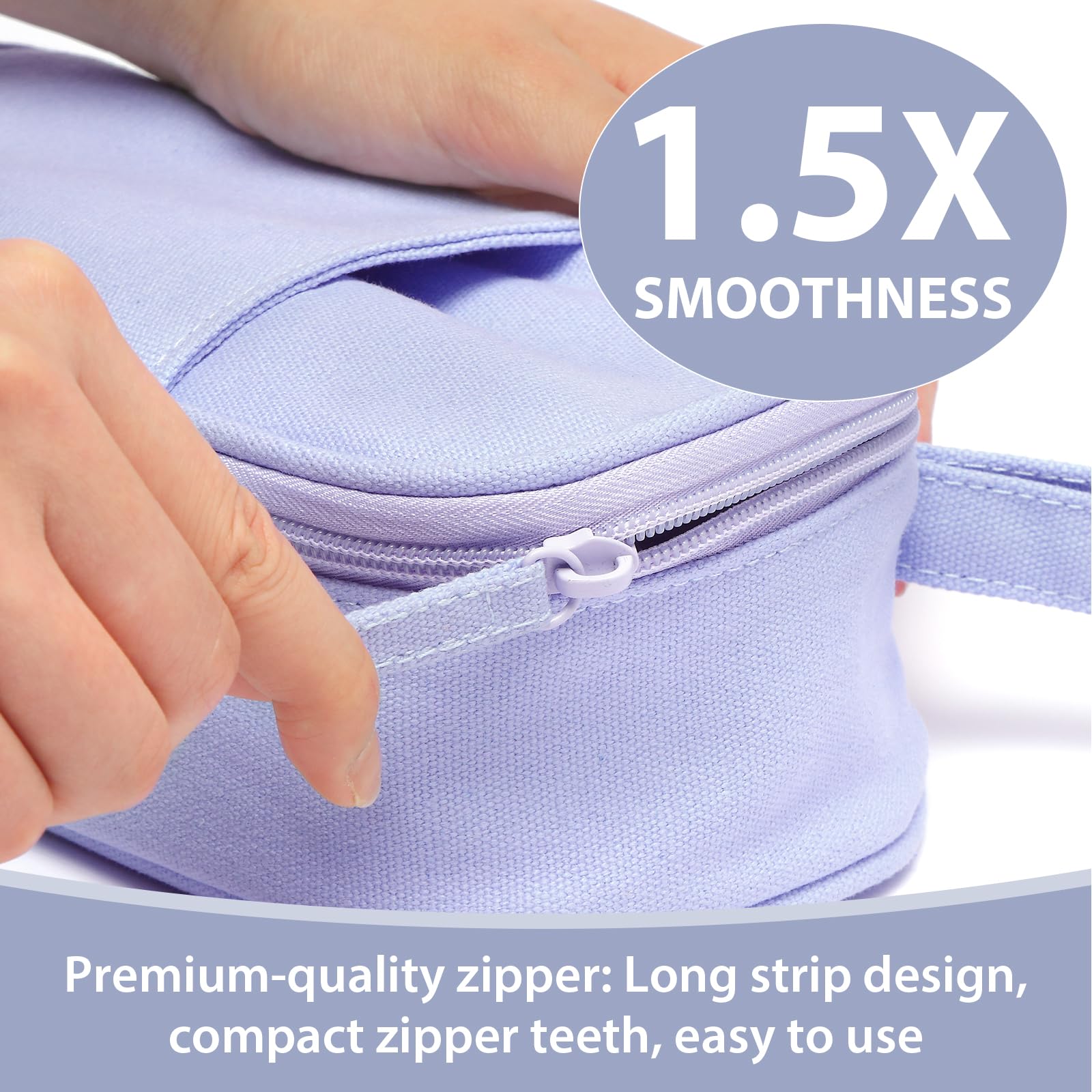 Large Pencil Case 1800ml - Heavy Duty Canvas School Supplies Organizer for Kids Students