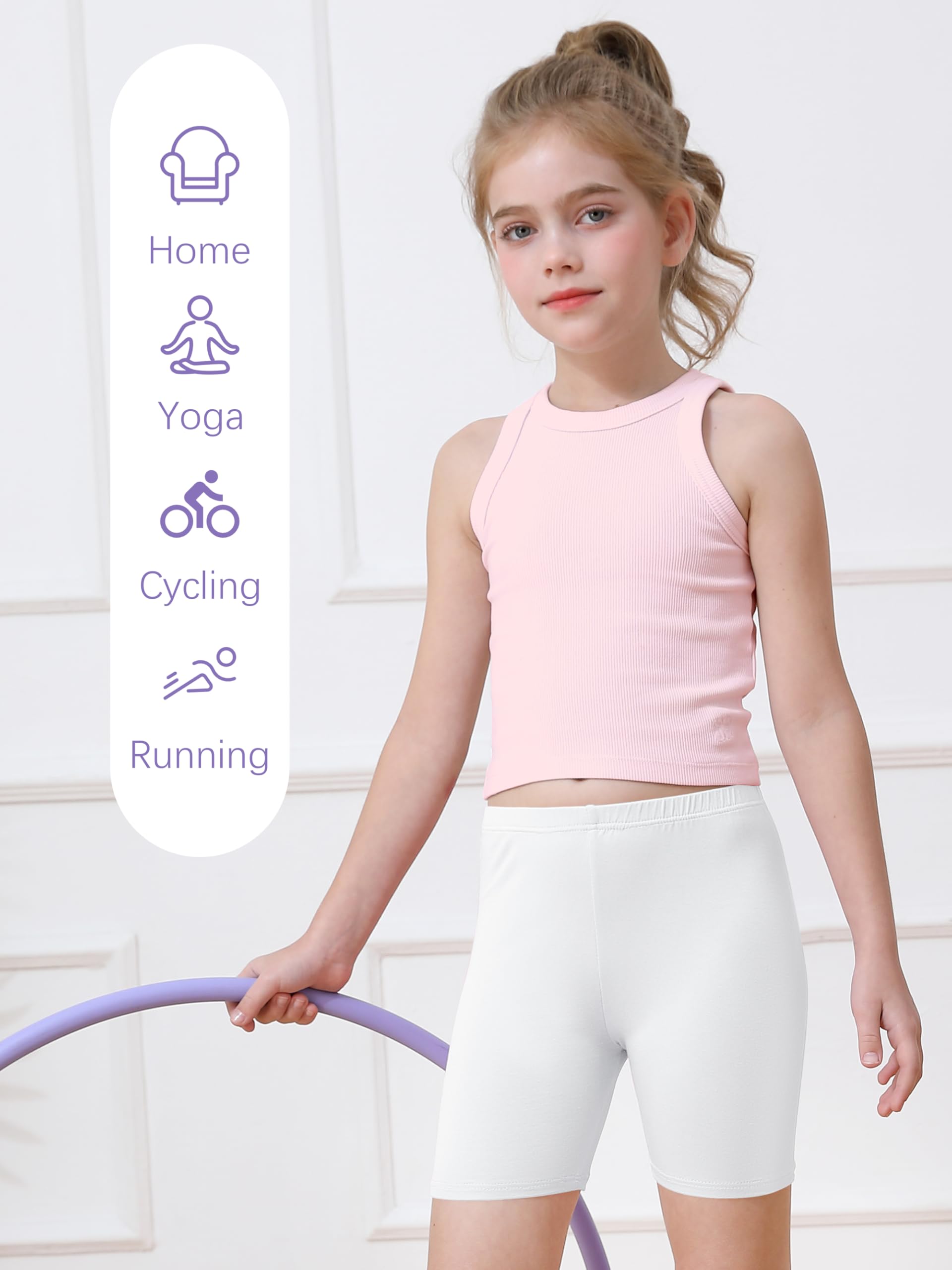 Girls Bike Shorts 6-Pack Under Dress Safety Shorts for Kids Toddlers