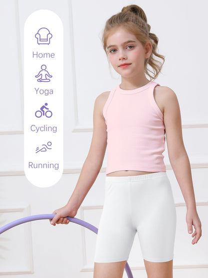Girls Bike Shorts 6-Pack Under Dress Safety Shorts for Kids Toddlers