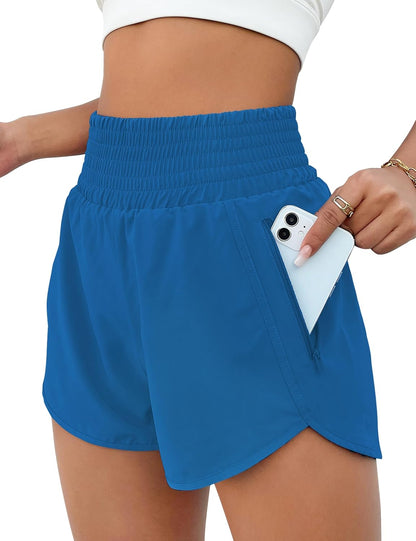 High Waisted Athletic Shorts Women Running Workout Shorts with Pockets Gym Sporty