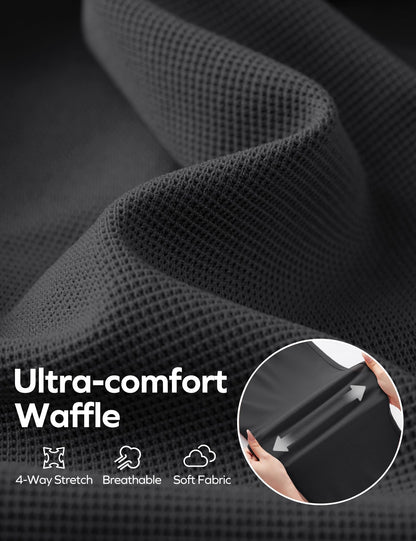 Women's Wide Leg Work Pants - Stretchy Pull-On Business Casual Trousers with Pockets