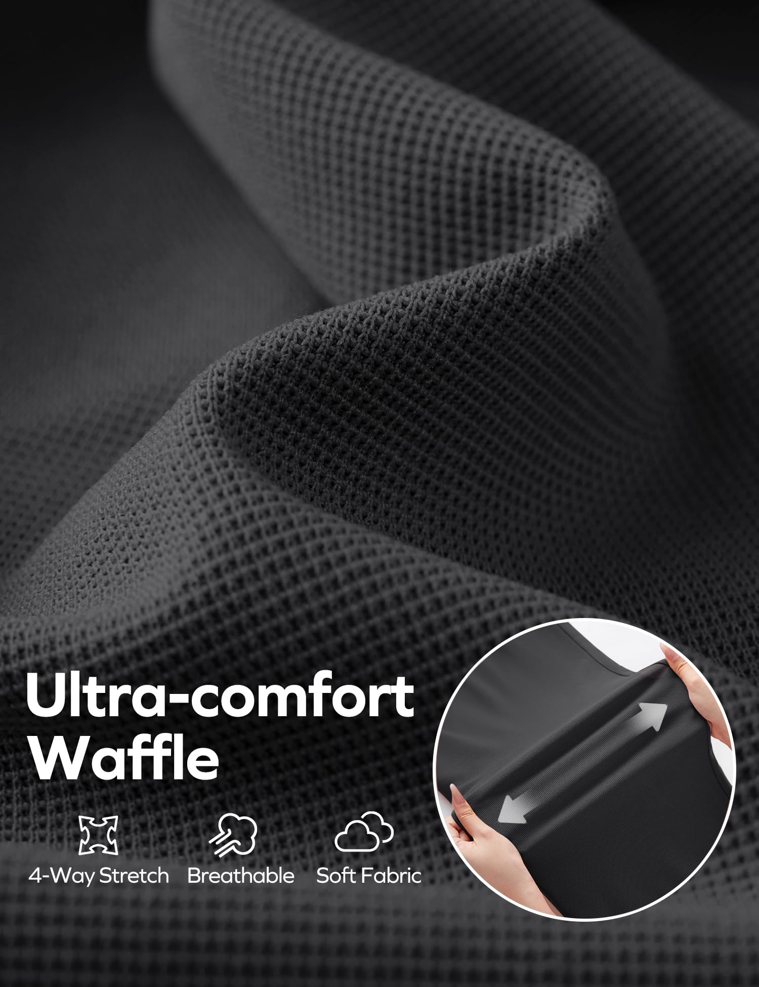 Women's Wide Leg Work Pants - Stretchy Pull-On Business Casual Trousers with Pockets