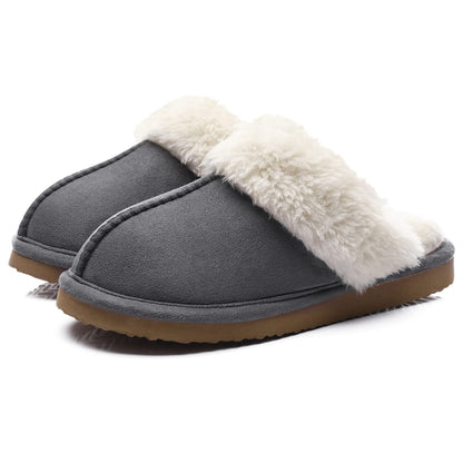 Fuzzy Memory Foam Slippers for Women - Fluffy Winter House Shoes Indoor Outdoor
