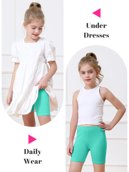 Girls Bike Shorts 6-Pack Under Dress Safety Shorts for Kids Toddlers