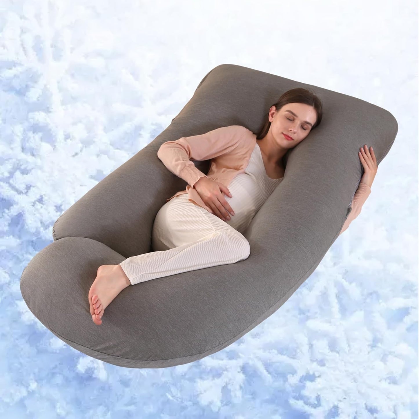 Full Body Pregnancy Pillow 57 Inch Maternity Support Pillow Cooling Cooling Cover