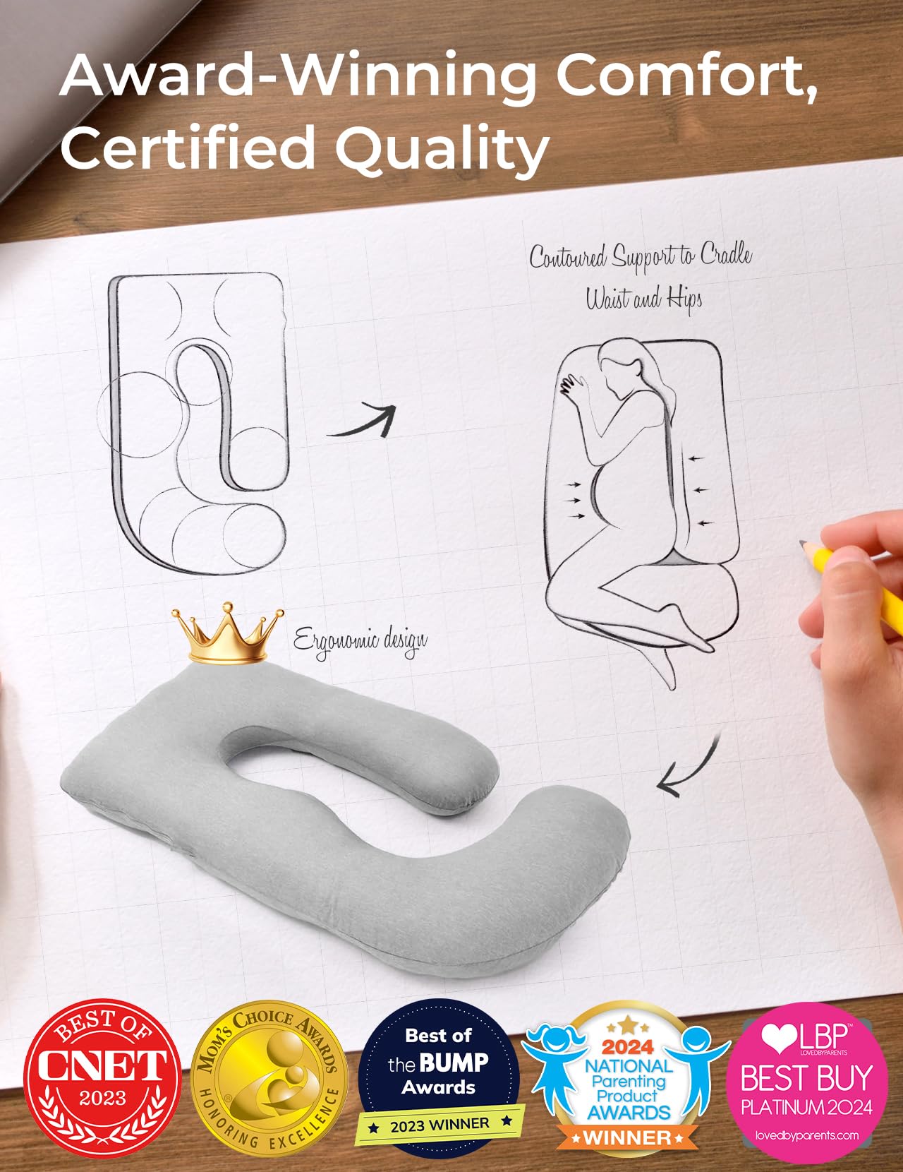 U-Shaped Full Body Pregnancy Pillow 57 Inch Maternity Support Pillow