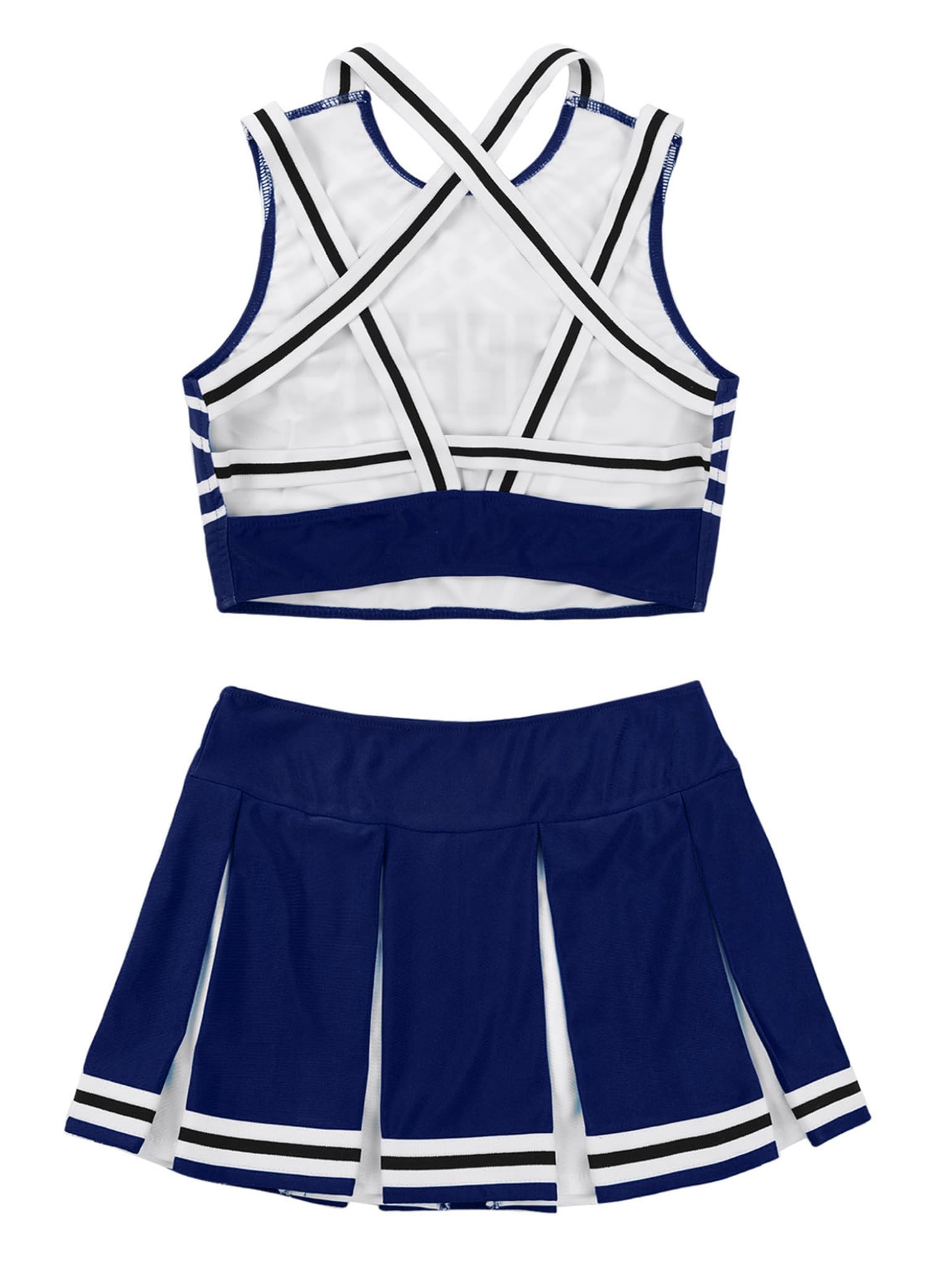 Cheerleader Costume - Women's Crop Top with Pleated Mini Skirt Uniform
