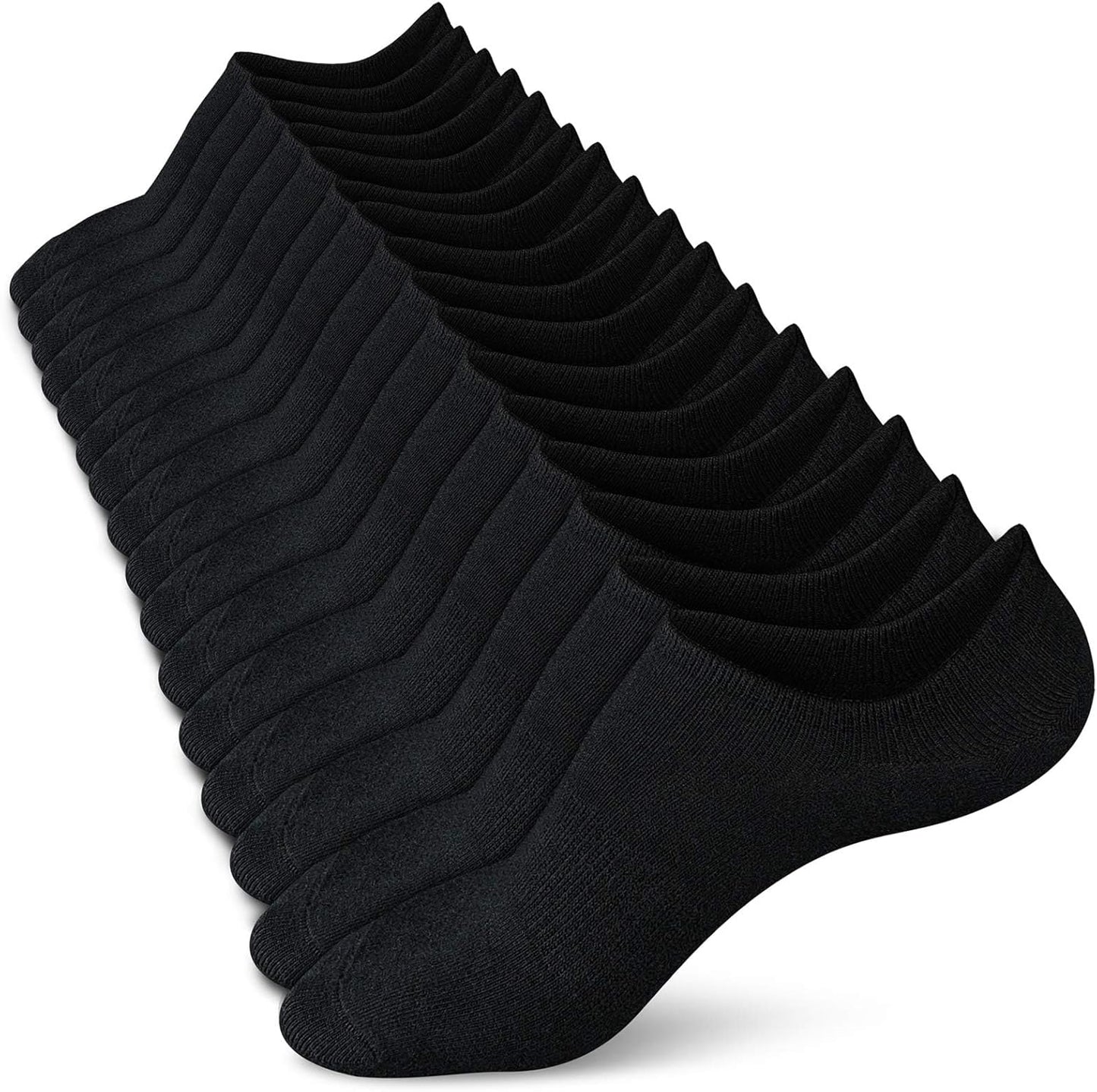 Women No Show Socks - Non Slip Low Cut Invisible Socks 4/8 Pairs 8 Pairs_black_002