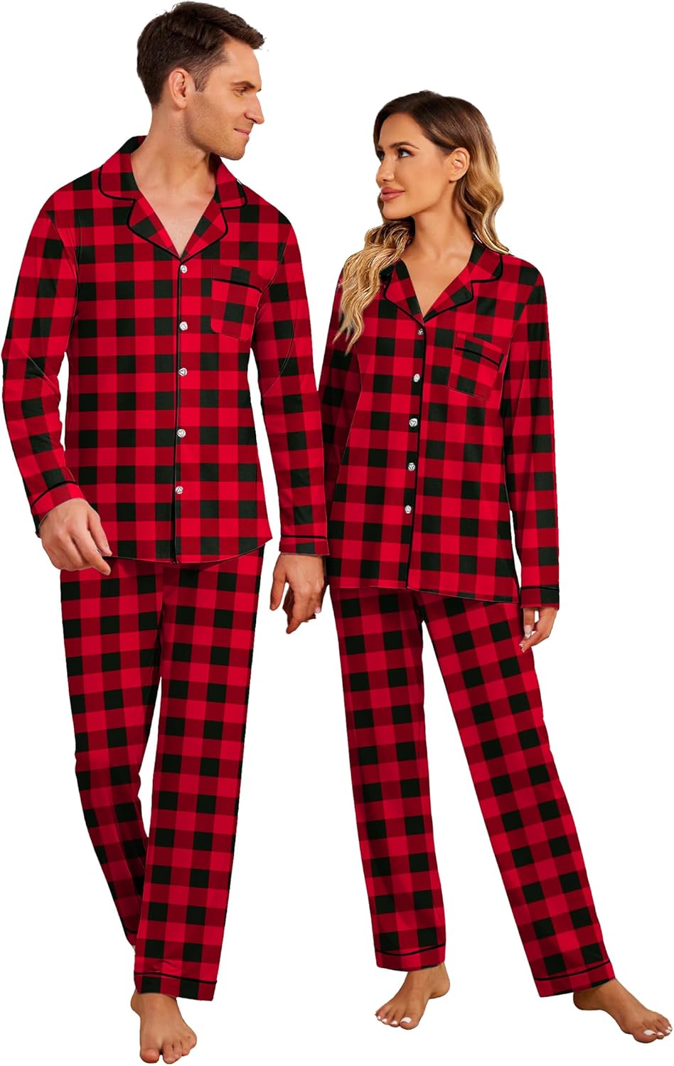 Christmas Family Matching Pajamas - Long Sleeve Button Down PJ Set