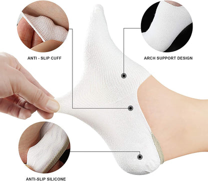 Women No Show Socks - Non Slip Low Cut Invisible Socks 4/8 Pairs