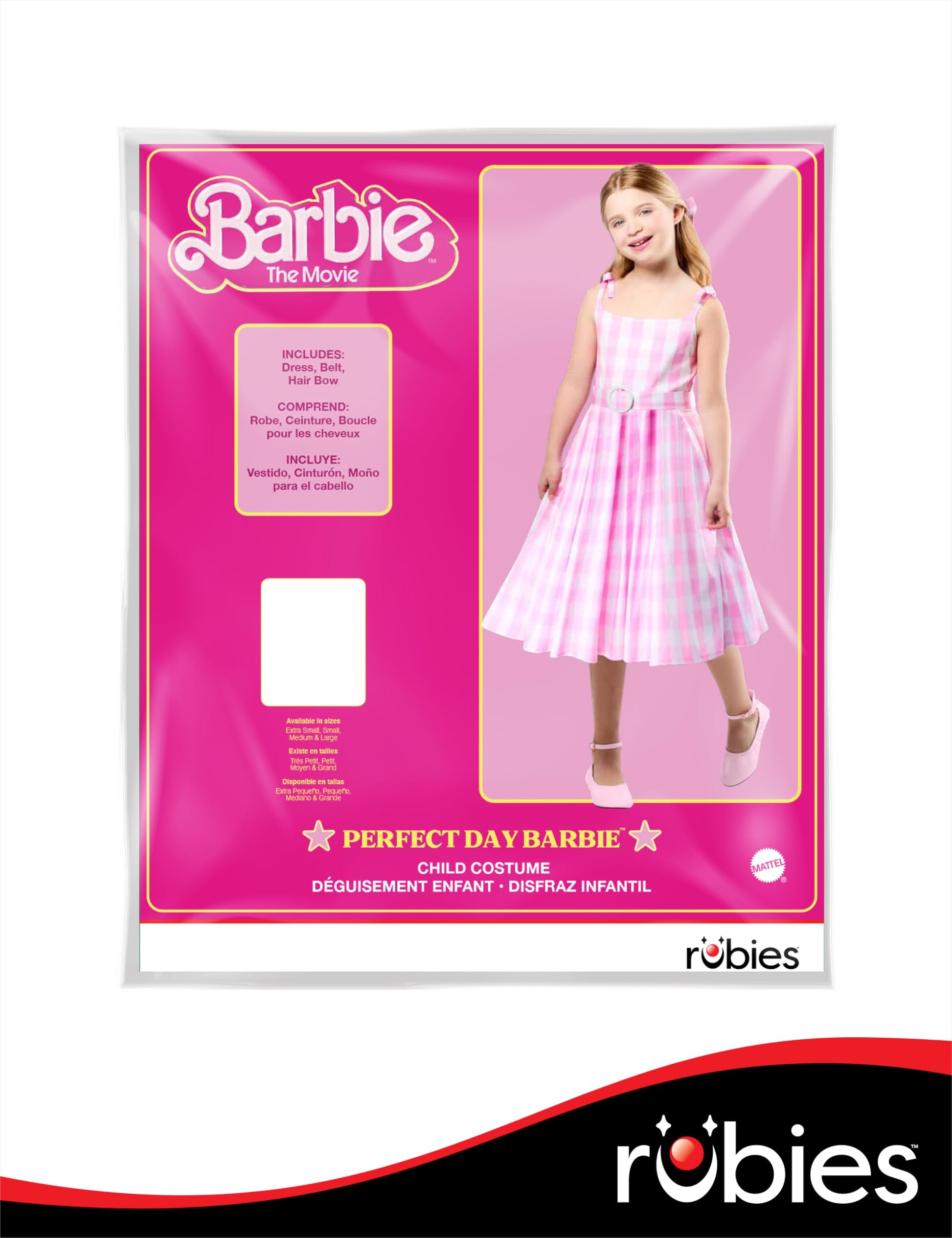 Barbie Perfect Day Costume Dress - Kids Girls Movie Outfit with Belt