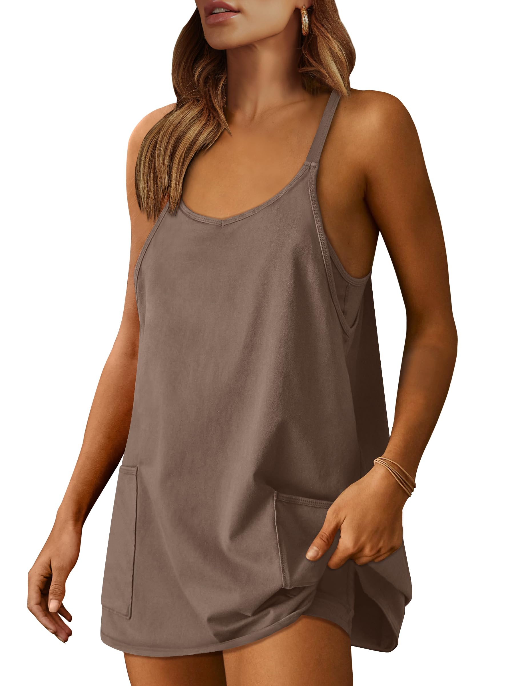 Athletic Dress Women Tennis Workout Sports Mini Romper with Built-in Shorts