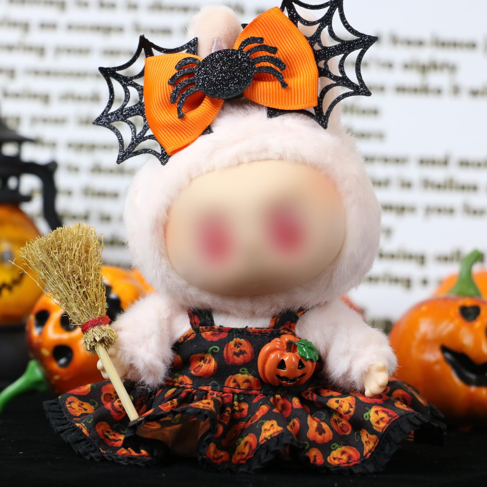 3 Piece Handmade Crochet Outfit for 17cm Dolls - Heart Sweater Hat & Bag Set