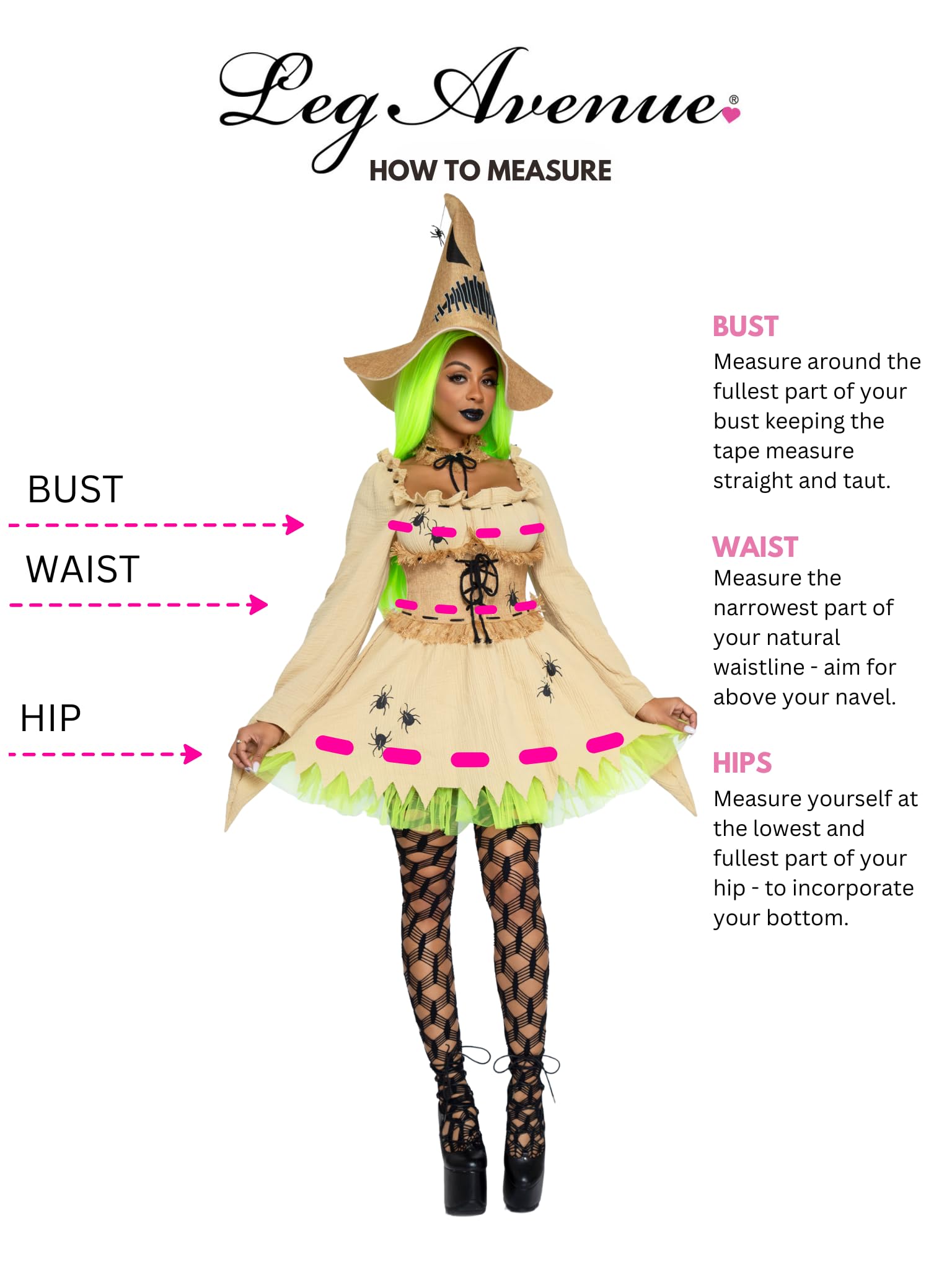 Bugged Out Baddie Costume - 3 Piece Halloween Outfit with Dress Choker Hat