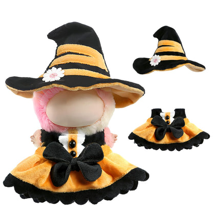 3 Piece Handmade Crochet Outfit for 17cm Dolls - Heart Sweater Hat & Bag Set Sweetheart Witch Set