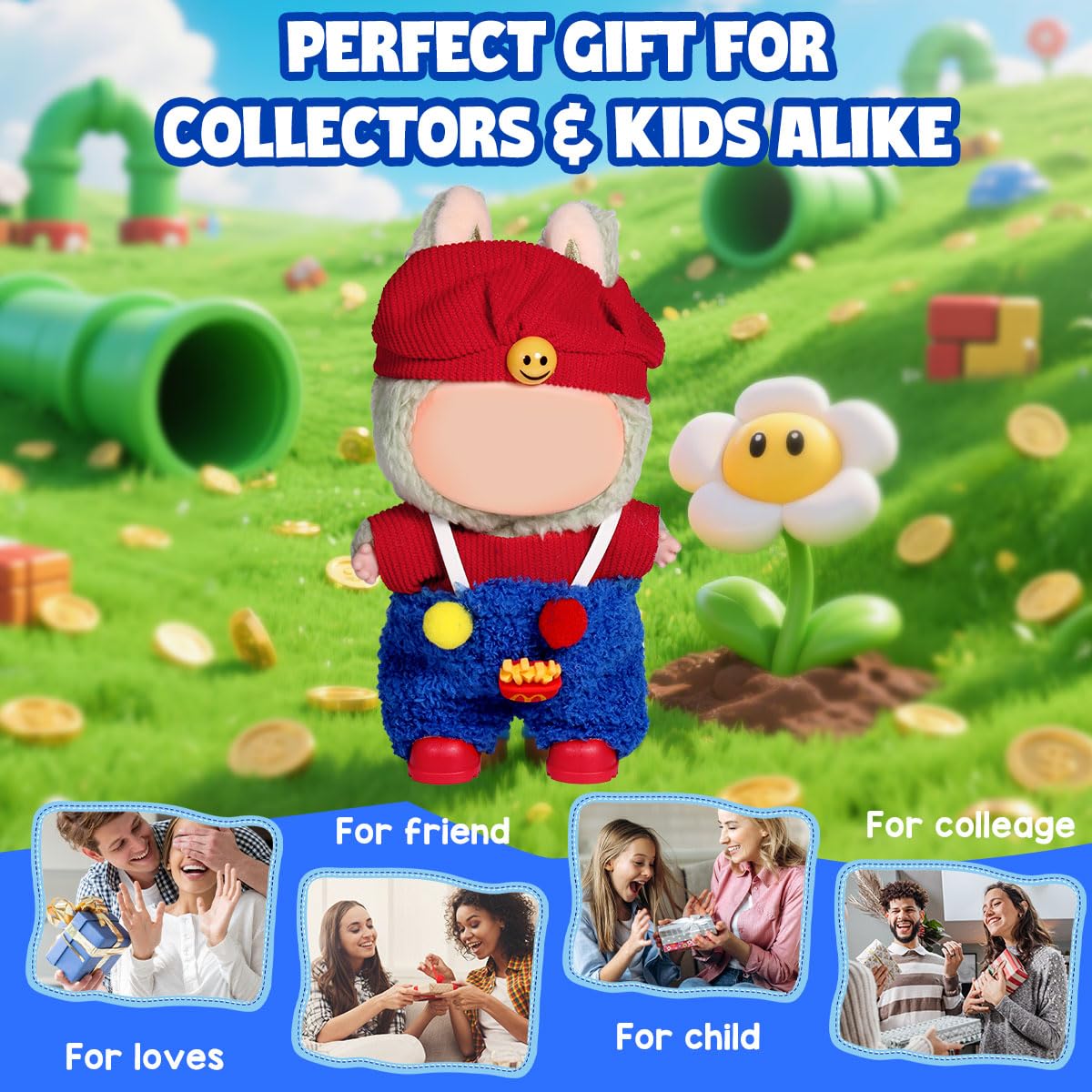 3 Piece Doll Clothes Set for 17cm Dolls - Handmade Crochet Outfit with Hat