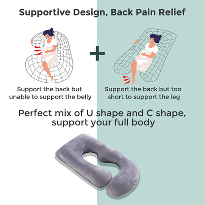 U-Shaped Full Body Pregnancy Pillow 57 Inch Maternity Support Pillow