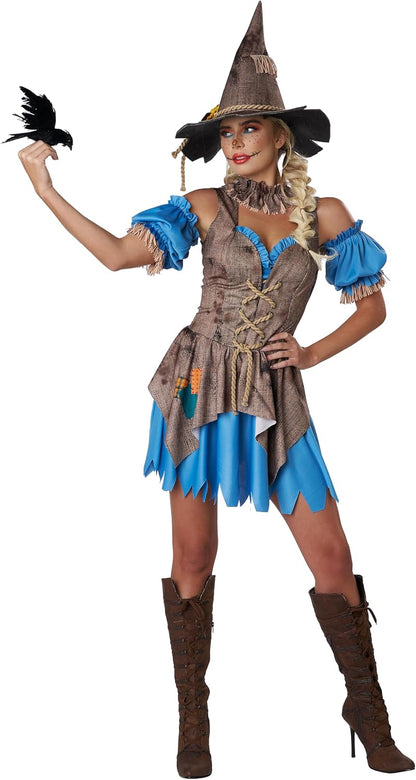 Scarecrow Costume - Women's Halloween Outfit with Corset and Accessories