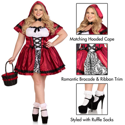 Gothic Red Riding Hood Costume - Women's Dark Fantasy Halloween Outfit