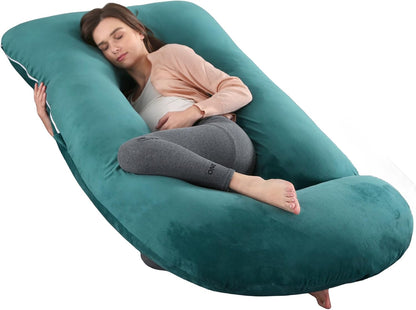 Full Body Pregnancy Pillow 57 Inch Maternity Support Pillow Velvet Dark Green