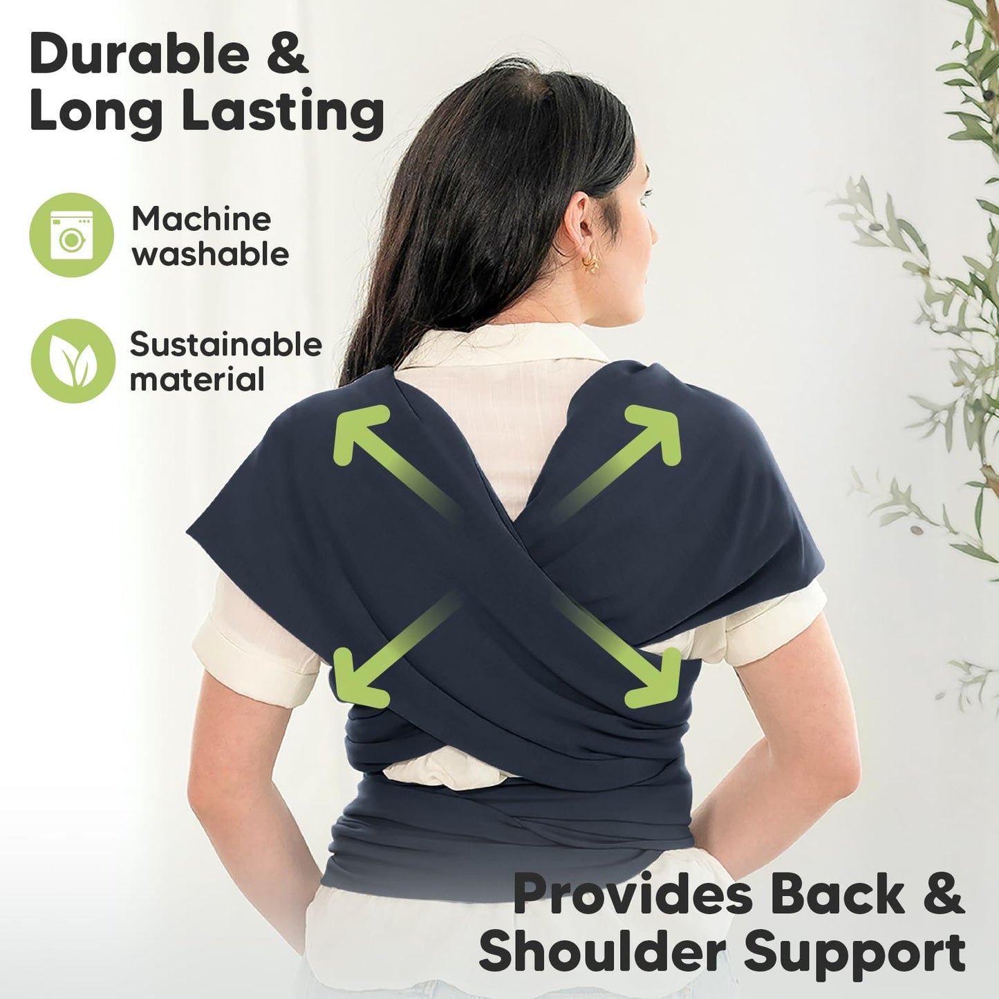Baby Wrap Carrier Newborn to Toddler Hands-Free Infant Sling