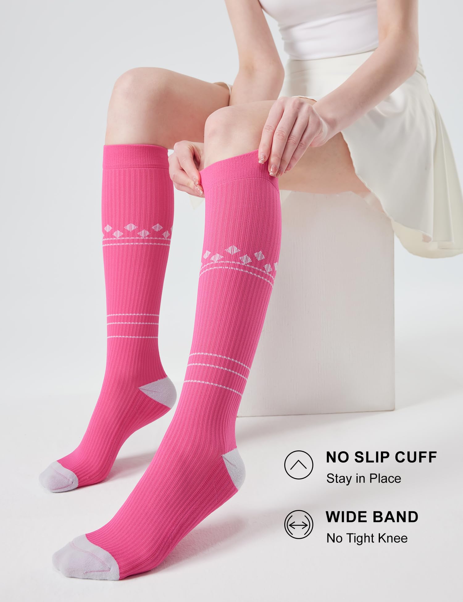 Compression Socks 20-30mmHg 3 Pairs Women Men Circulation Support