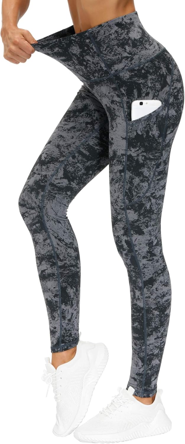 Women's High Waisted Yoga Leggings with Pockets - Thick Tummy Control Workout Pants