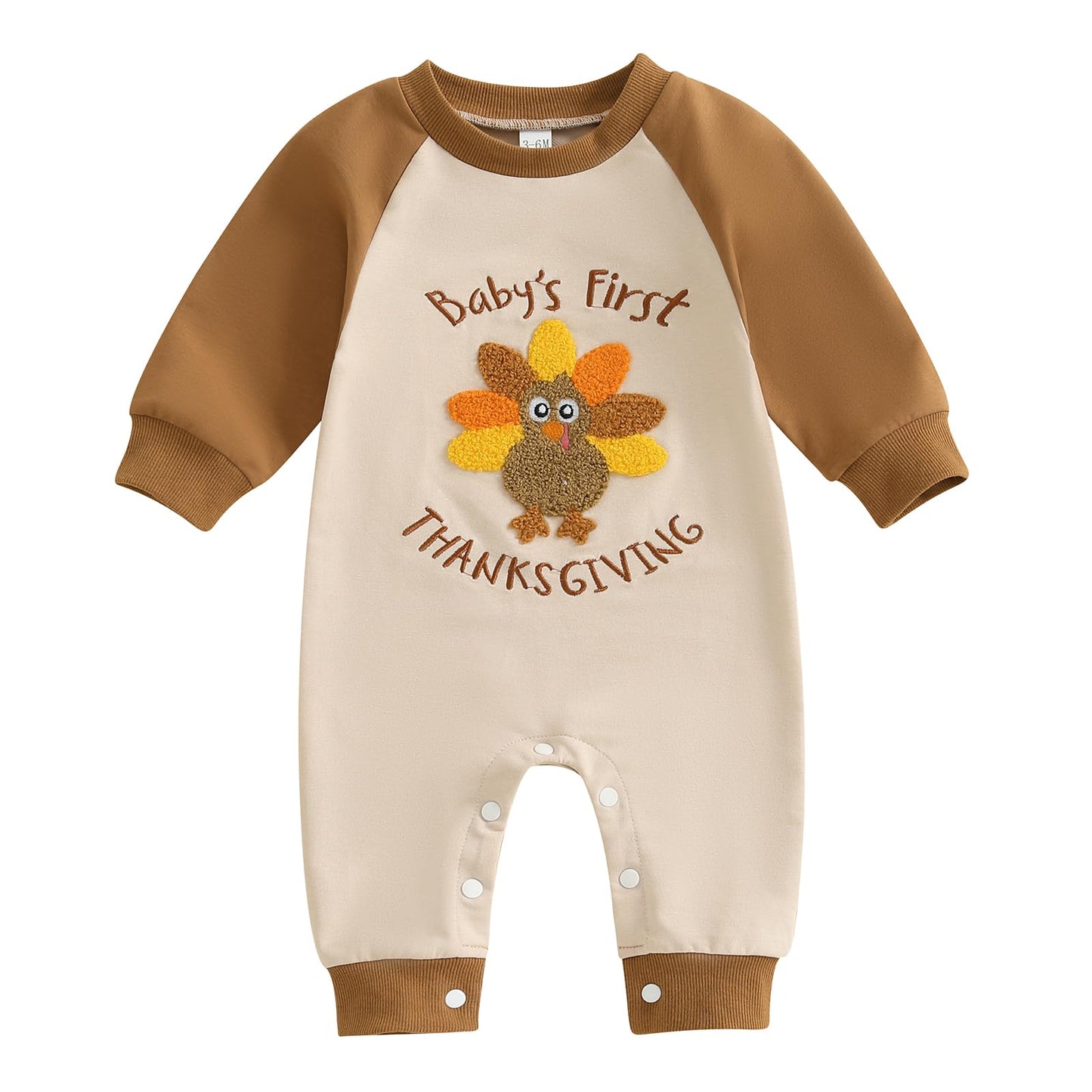 Baby Halloween Pumpkin Patch Romper - Long Sleeve Fall Winter Jumpsuit