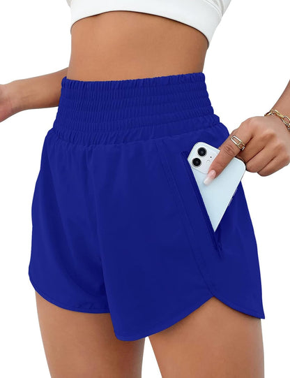 High Waisted Athletic Shorts Women Running Workout Shorts with Pockets Gym Sporty