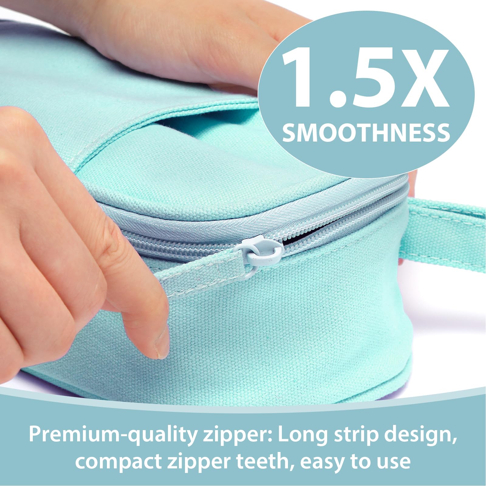 Large Pencil Case 1800ml - Heavy Duty Canvas School Supplies Organizer for Kids Students