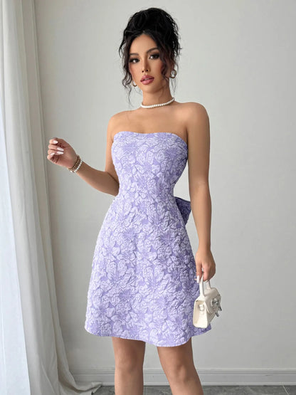 Bow Back Tube Mini Dress