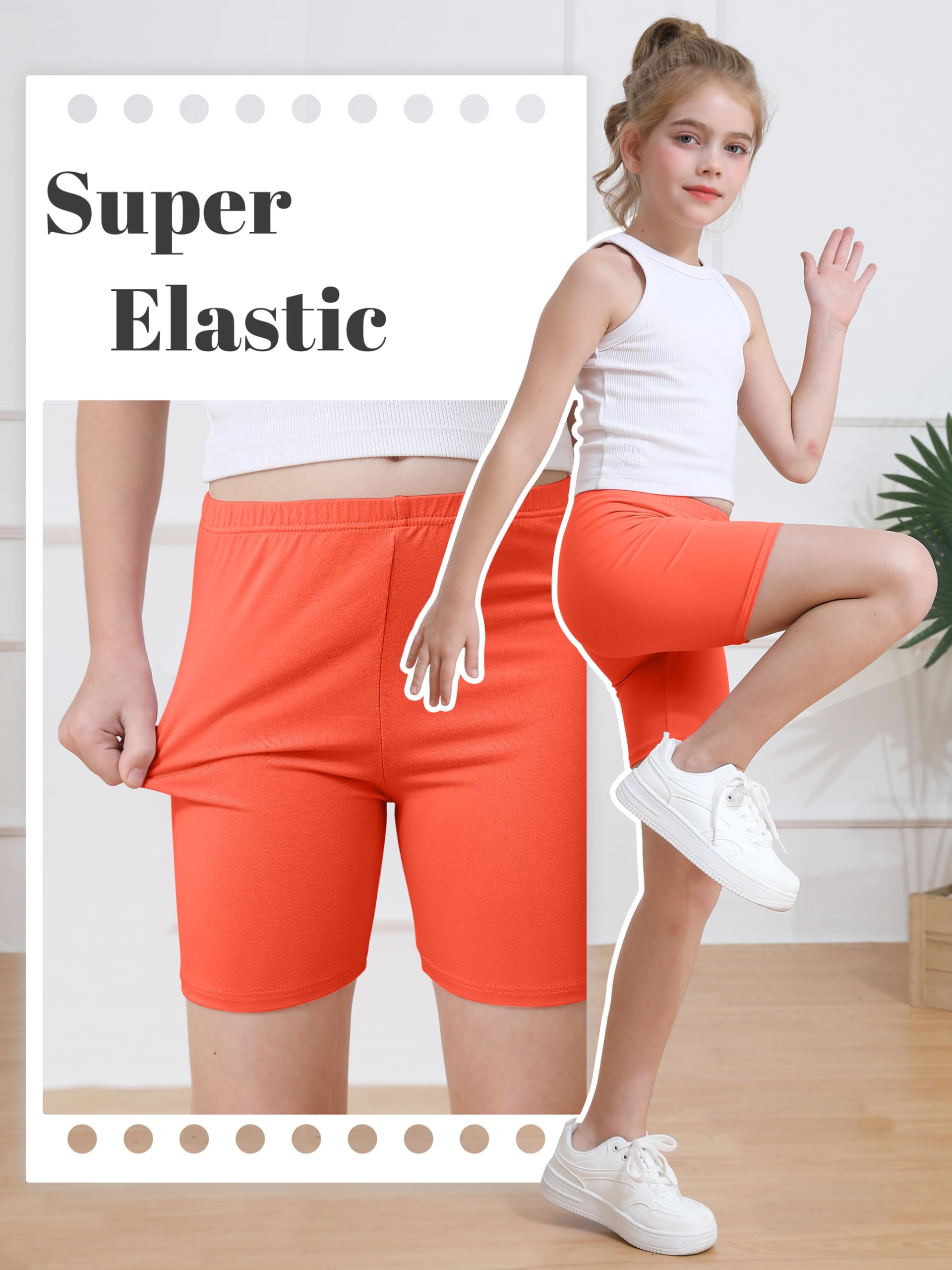 Girls Bike Shorts 6-Pack Under Dress Safety Shorts for Kids Toddlers