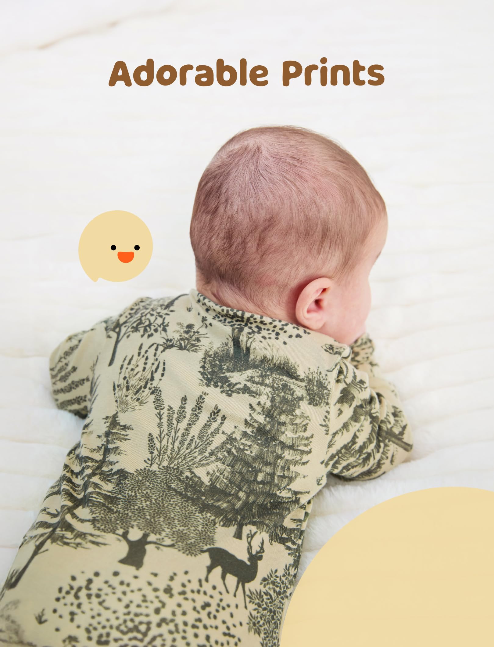 PATPAT Baby Footie Pajamas - Premium Tencel Lyocell & Wool Romper with 2-Way Zipper