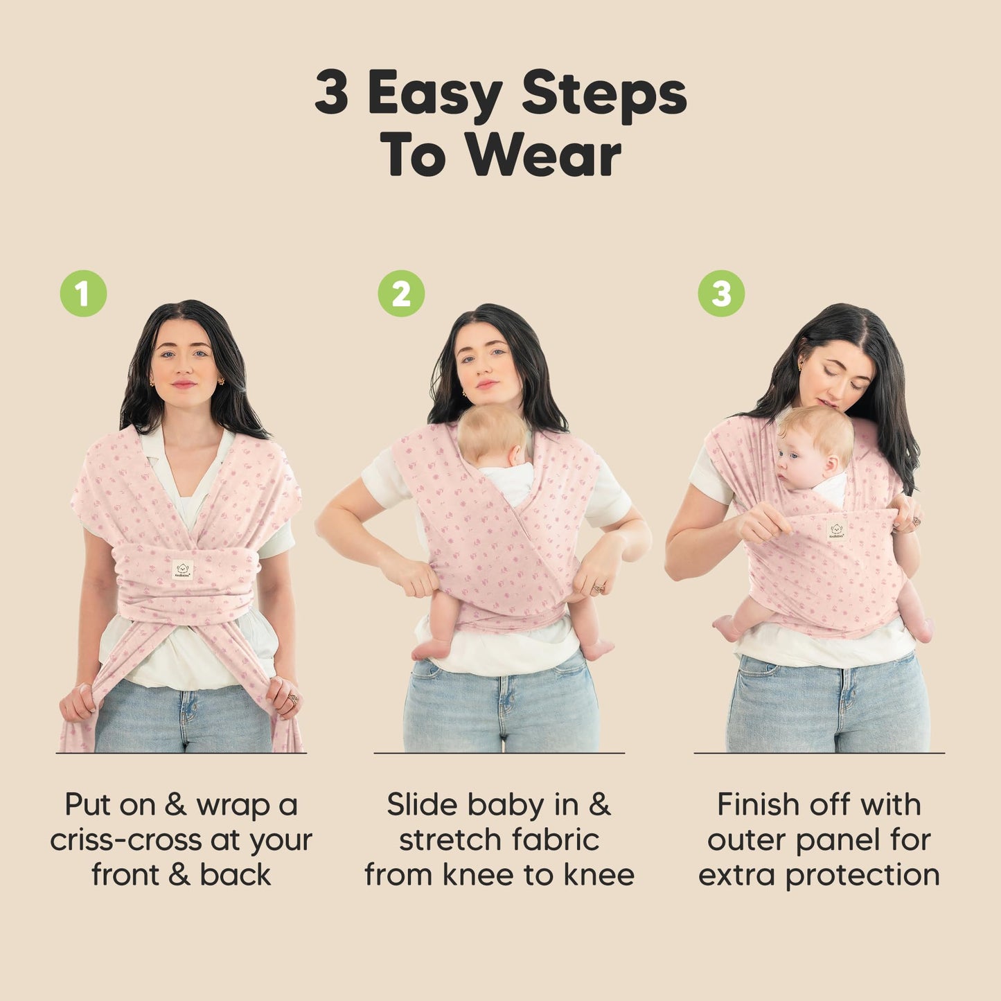 Baby Wrap Carrier Newborn to Toddler Hands-Free Infant Sling