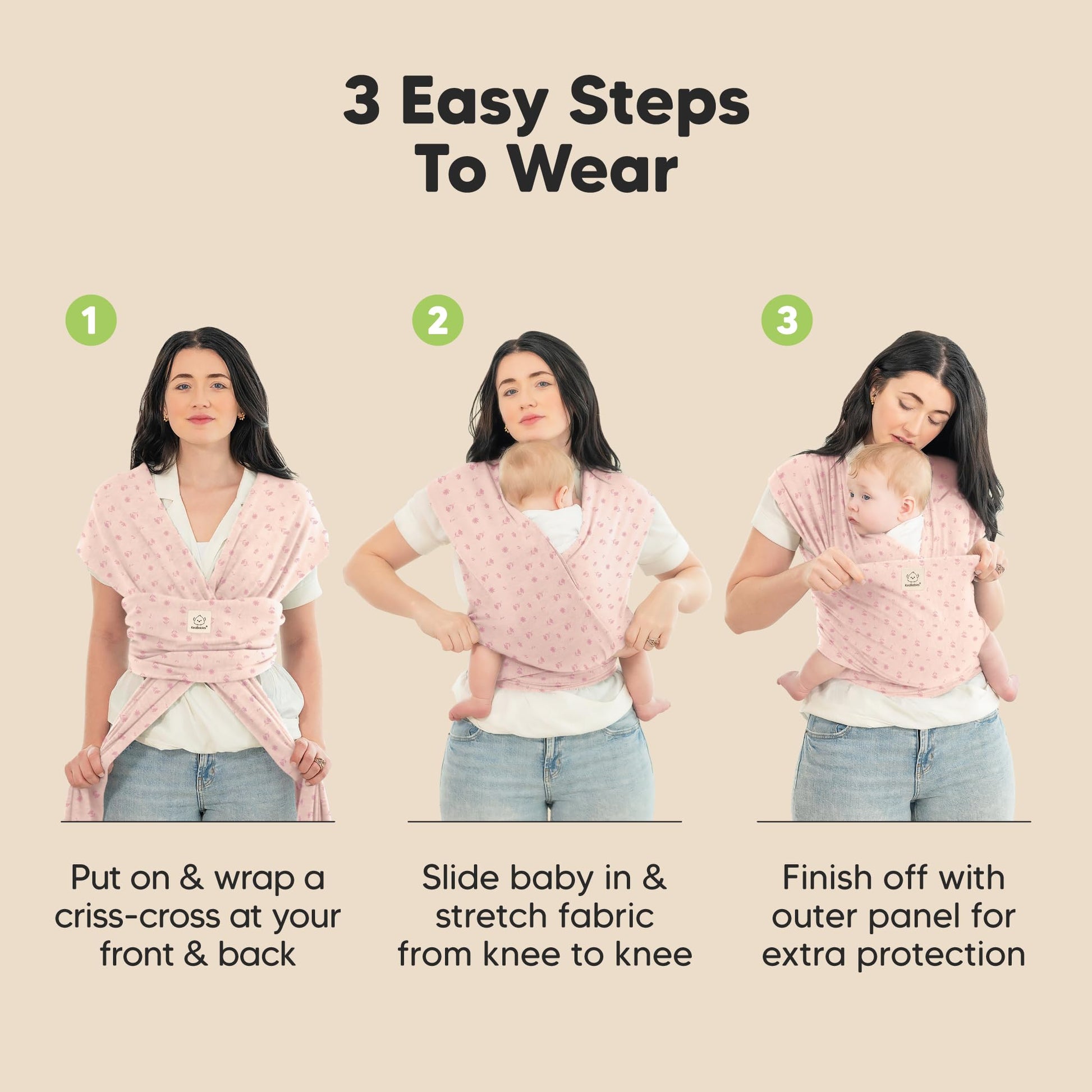 Baby Wrap Carrier Newborn to Toddler Hands-Free Infant Sling