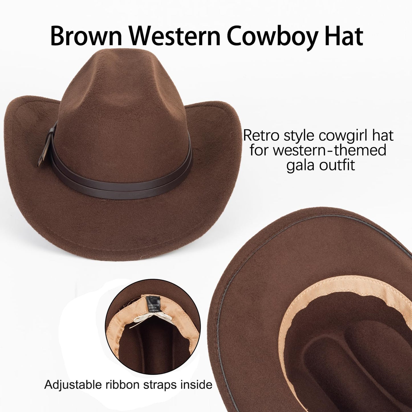 Women's Western Rhinestone Cowboy Hat - Bling Diamond Band Rodeo Fedora